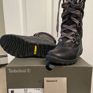 Timberland Black and Gray Lace-Up Boots
